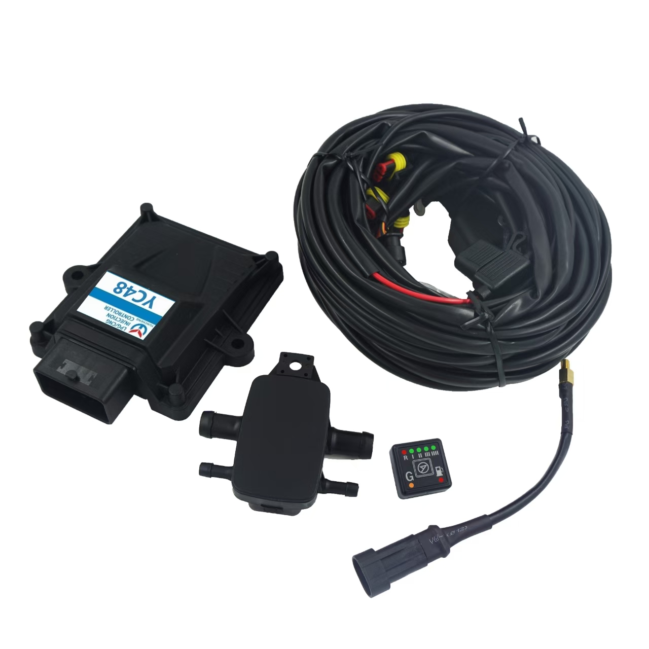 Industrial grade 4-cylinder autogas programmable ECU with full OBD II fault diagnosis compatibility
