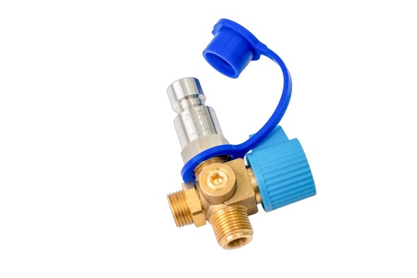 CNG NGV1 filling valve assembly side shot