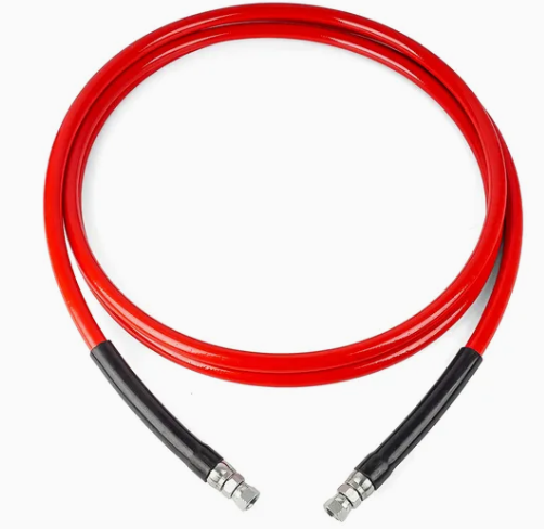 Aramid reinforced CNG hose end fitting close-up