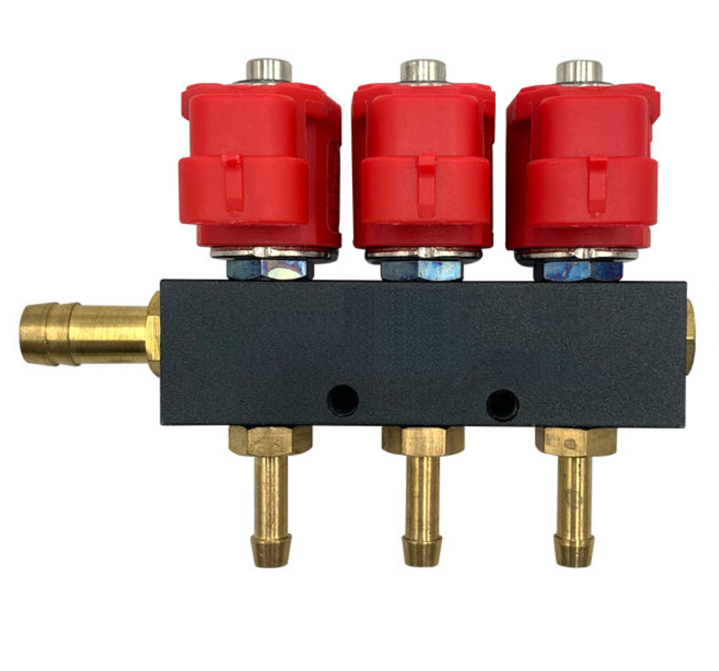 Red Coil Injector Rail Solenoid Close-up