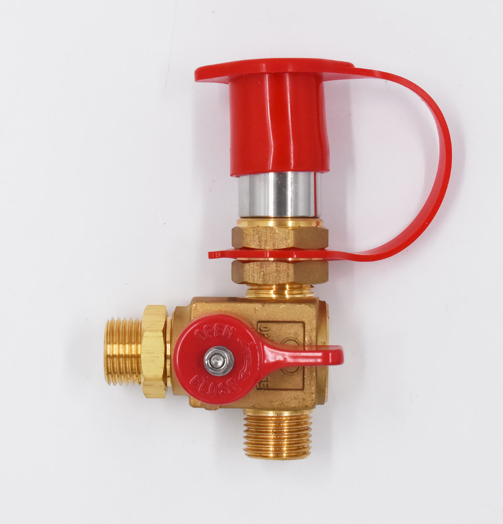 Close-up view of piston-12 inlet and ferrule-6 outlet joints on NGV1 CNG filling valve