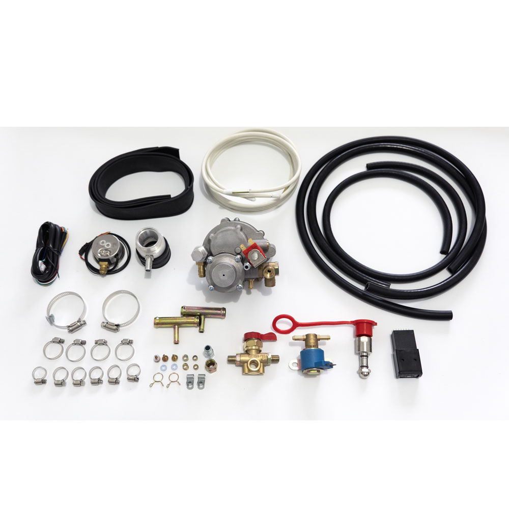 LPG reducer assembled in motorcycle GLP GNC conversion kit with pipeline and accessories
